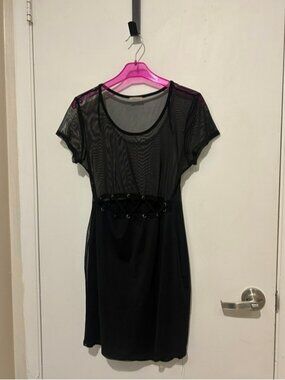 Black mesh dress